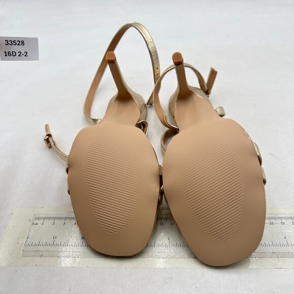 Wo Wagas Gold Ankle Strap High Heels Open Toe Buckle Shoes Party Prom Sandals - Picture 7 of 8